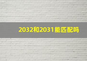 2032和2031能匹配吗