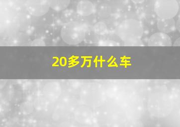 20多万什么车