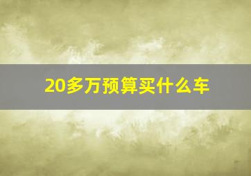 20多万预算买什么车