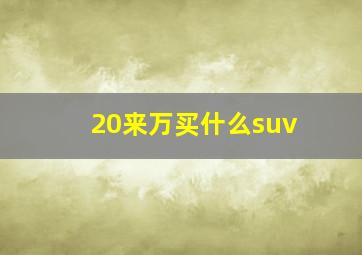 20来万买什么suv