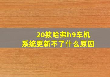 20款哈弗h9车机系统更新不了什么原因