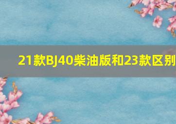 21款BJ40柴油版和23款区别