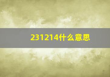 231214什么意思