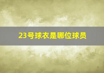 23号球衣是哪位球员