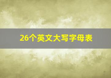 26个英文大写字母表