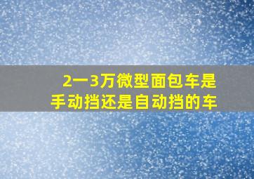 2一3万微型面包车是手动挡还是自动挡的车