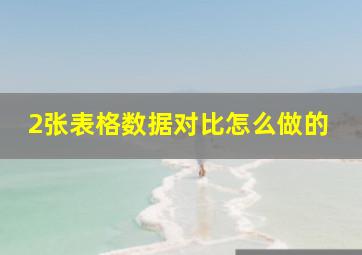 2张表格数据对比怎么做的