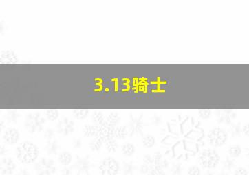 3.13骑士