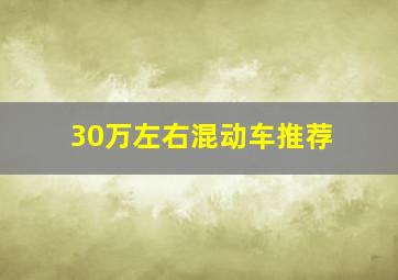 30万左右混动车推荐