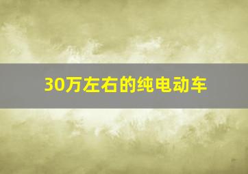 30万左右的纯电动车