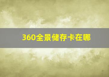 360全景储存卡在哪