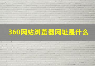 360网站浏览器网址是什么