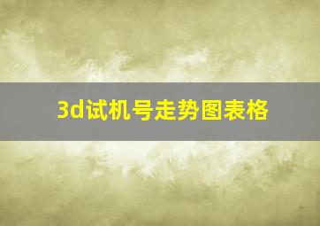 3d试机号走势图表格