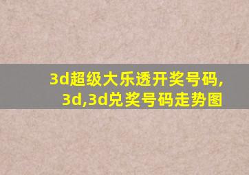 3d超级大乐透开奖号码,3d,3d兑奖号码走势图