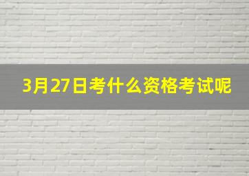 3月27日考什么资格考试呢