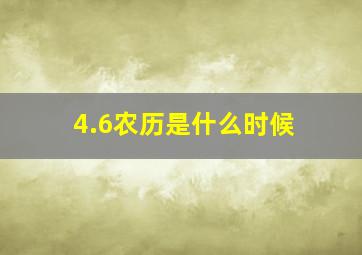 4.6农历是什么时候