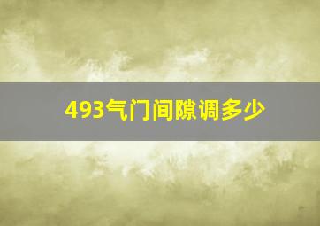 493气门间隙调多少