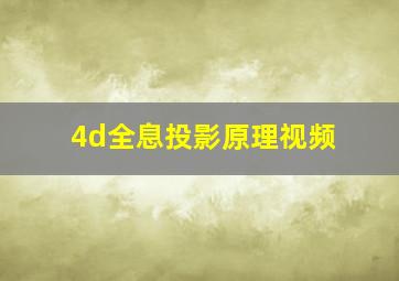 4d全息投影原理视频