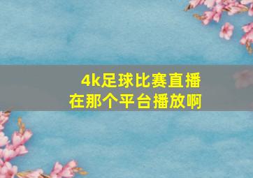 4k足球比赛直播在那个平台播放啊