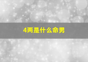 4两是什么命男