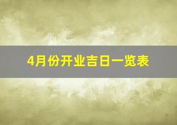 4月份开业吉日一览表