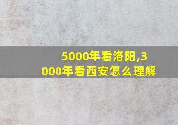 5000年看洛阳,3000年看西安怎么理解