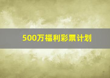 500万福利彩票计划