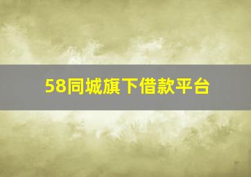 58同城旗下借款平台