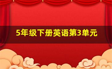 5年级下册英语第3单元