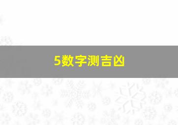 5数字测吉凶