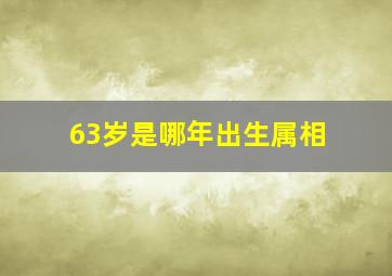 63岁是哪年出生属相