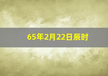 65年2月22日辰时