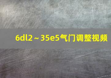 6dl2～35e5气门调整视频