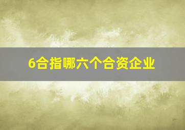 6合指哪六个合资企业