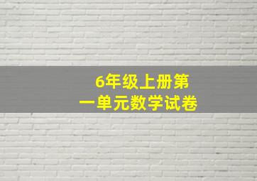 6年级上册第一单元数学试卷