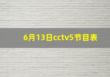 6月13日cctv5节目表