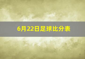 6月22日足球比分表