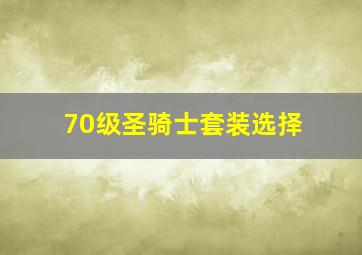 70级圣骑士套装选择