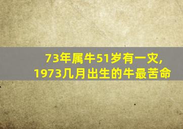 73年属牛51岁有一灾,1973几月出生的牛最苦命