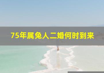 75年属兔人二婚何时到来