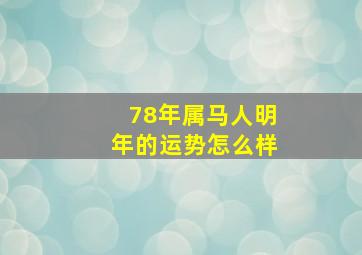 78年属马人明年的运势怎么样