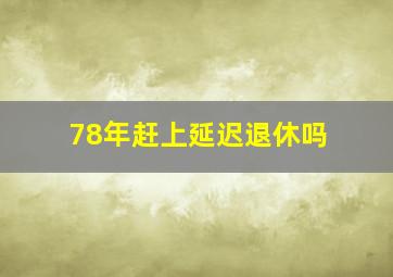 78年赶上延迟退休吗