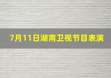 7月11日湖南卫视节目表演