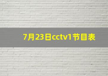 7月23日cctv1节目表