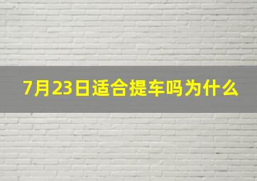 7月23日适合提车吗为什么