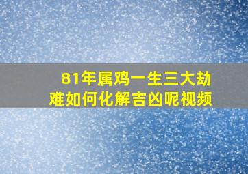 81年属鸡一生三大劫难如何化解吉凶呢视频