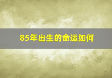 85年出生的命运如何