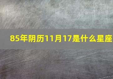 85年阴历11月17是什么星座