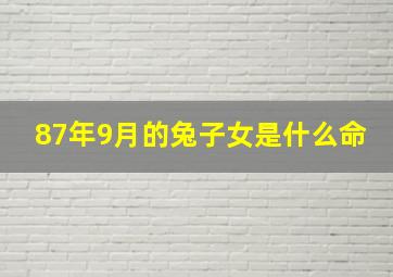 87年9月的兔子女是什么命