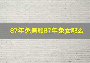 87年兔男和87年兔女配么